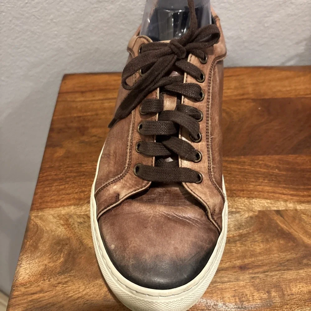 H.S. Trask Brown Lace Up Distressed‎ Leather Shoes Men's Size 10.5 Made in Italy